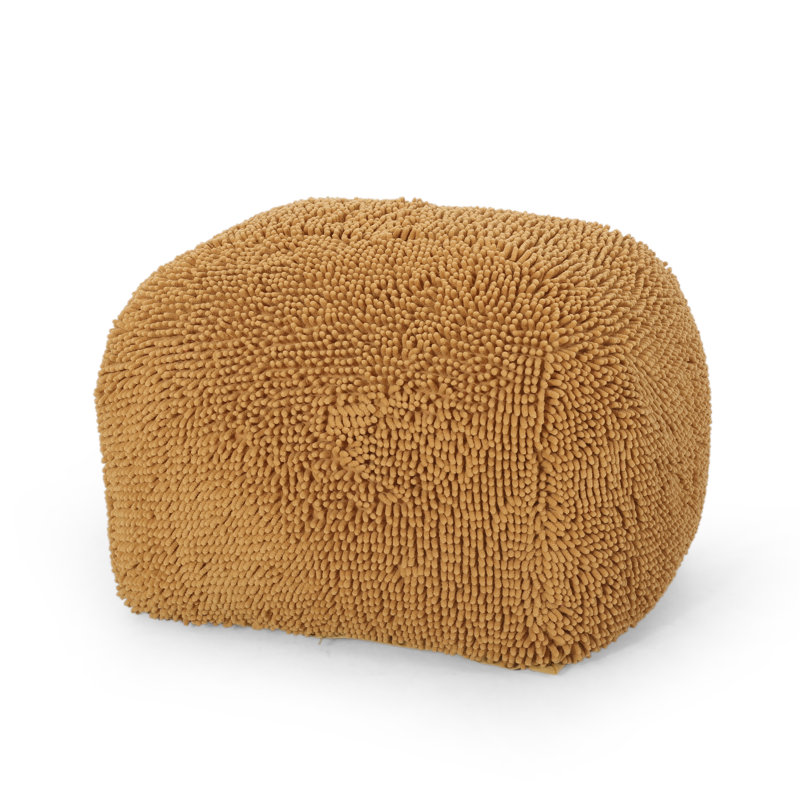 Pouf carré de 20 po de largeur, Jaune