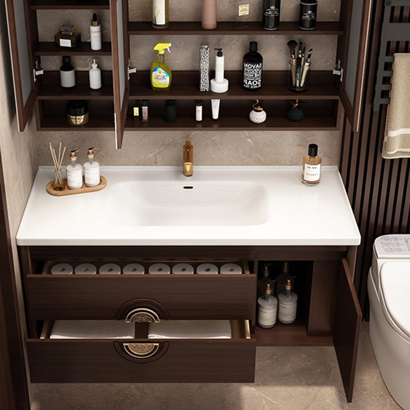 Chinese-style retro light luxury bathroom cabinet