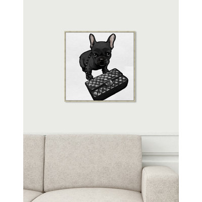 Classy Frenchie Noir - impression sur toile