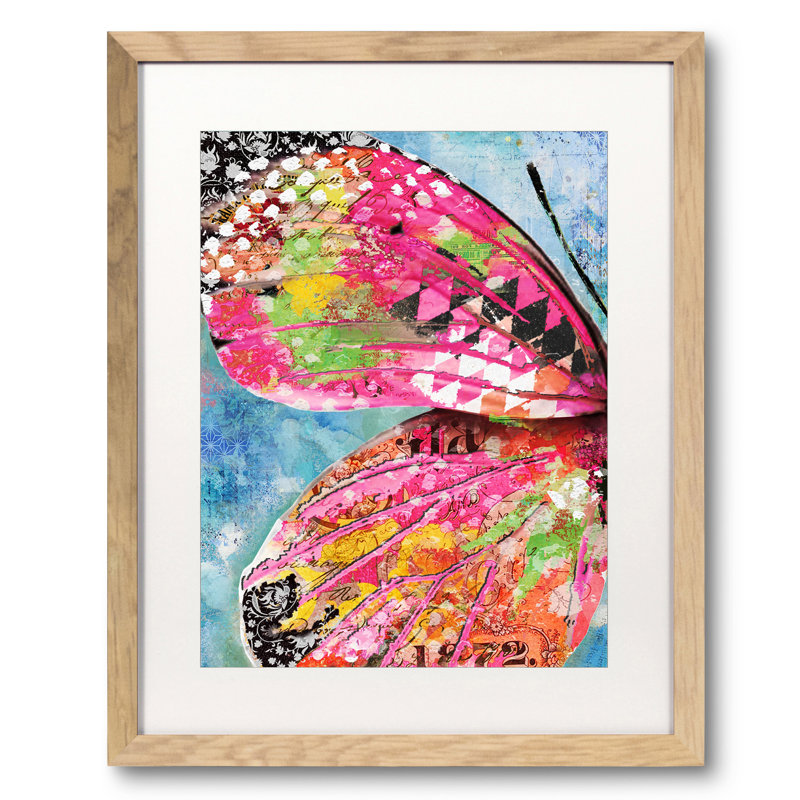 Wonderland Butterfly Wing Watercolour Painting Print, Natural Frame Paper, White, 22" H x 18" W