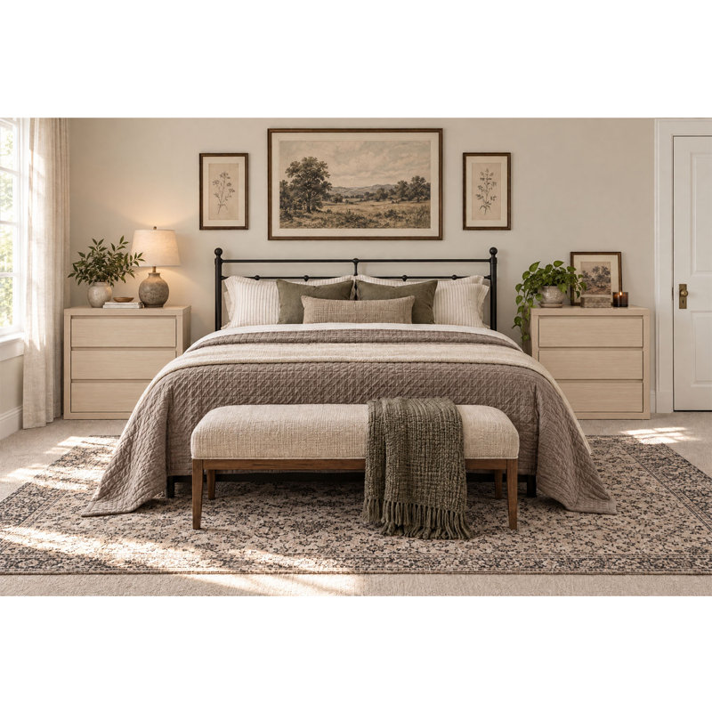 76.2 cm W Bedside Table, Ivory White