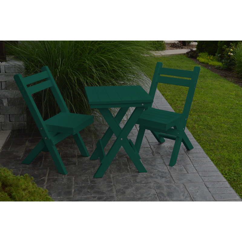 Woollard 2 - Person Patio Dining Set with Square Table, Turf Green
