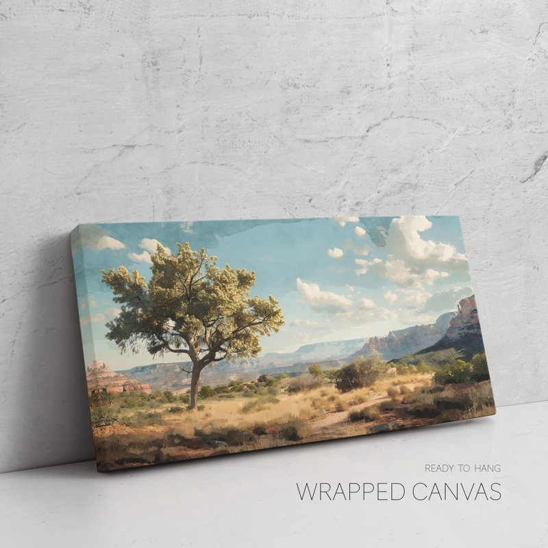 «Sedona Arizona Landscape», reproduction d'art de paysage, très grand art mural horizontal, Toile tendue