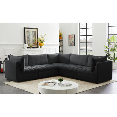 Ensoll Velvet L-Shaped Sectional Reversible