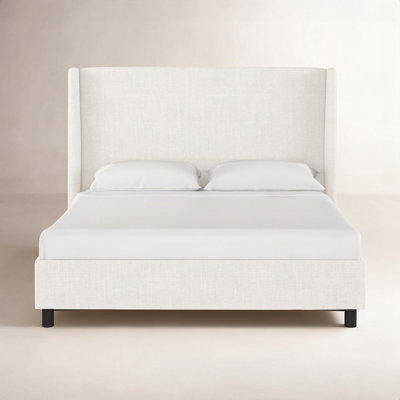 Tilly Linen Upholstered Wingback Bed