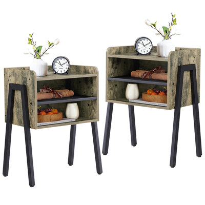 Kempst 23.6" Tall Stackable Steel Nightstand Set by Trent Austin Design
