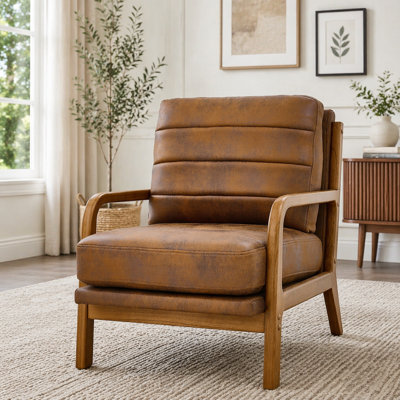 Chaise d'appoint rembourrée en bois massif