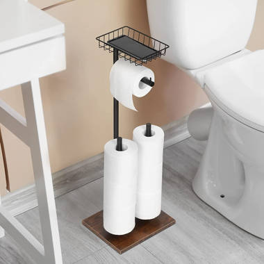 Heavy Duty Free Standing Toilet Paper Holder Stand, Tissue Paper Roll Holder