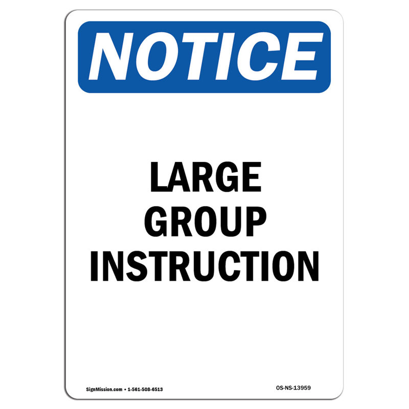 Panneau d'instructions pour grand groupe