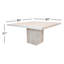 Weisinger Square Gathering Dining Table In Mango Wood With Brushed Ivory Finish On A Pedestal Base