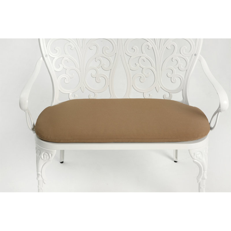 Banc en fonte d'aluminium avec coussin (sans la table), Blanc