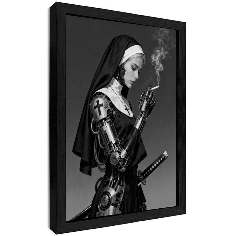 Reproduction d'art encadré noir rétro, H 11 po x l 9 po