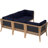 Modway Clearwater Outdoor Patio Teak Wood 5-Piece Sectional Sofa-16855930