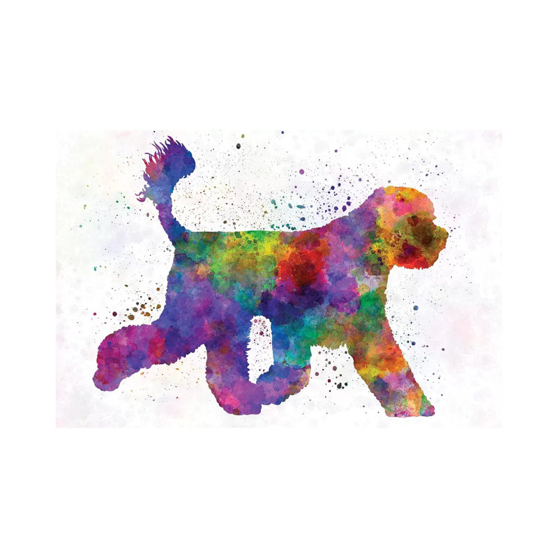 Portuguese Water Dog In Watercolour by Paul Rommer - Wrapped Canvas Painting, 30.48cm H x 45.72cm W x 1.91cm D