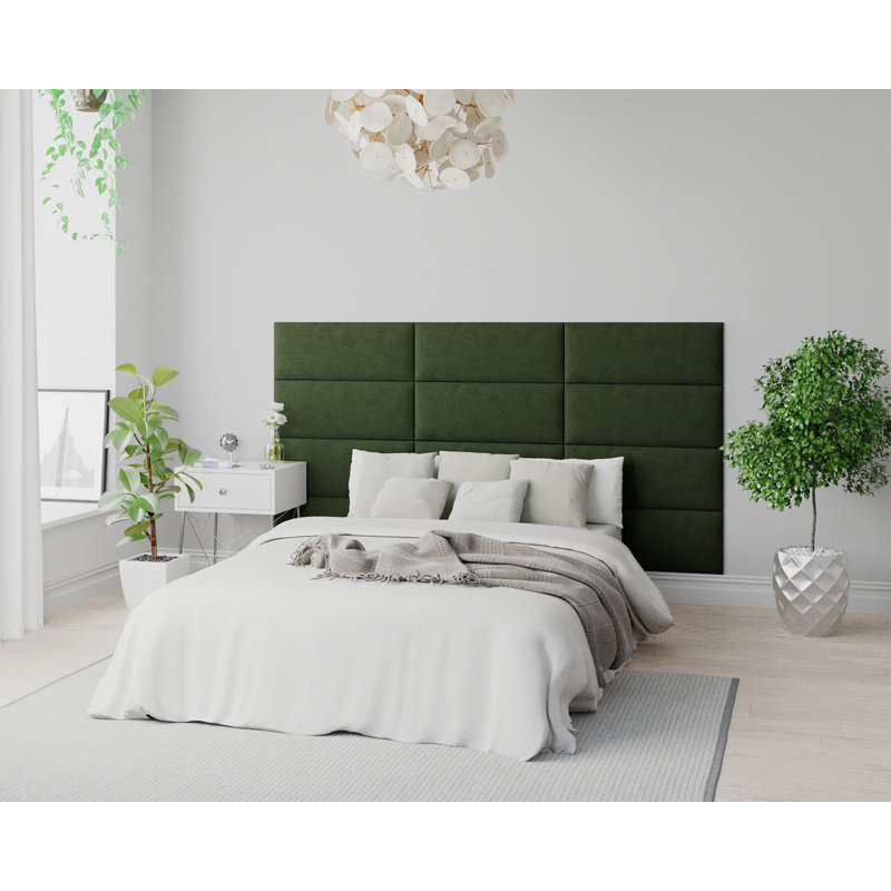 Kambree 30 cm x 75 cm Peel and Stick Upholstered Wall Paneling in Forest Green