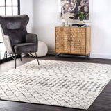 Connie Geometric Moroccan Power Loom Performance Gray Rug
