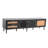 Rattan TV Stand With 3 Cabinets & 2 Drawers, Rattan-Inspired Media Console Table For Tvs Up To 80'', LED Light Entertainment Center, TV Cabinet For Living Room, Bedroom, Home Theatre