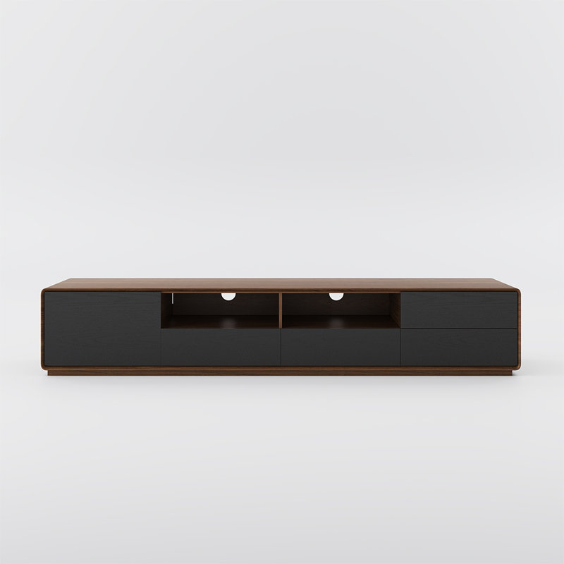 Meuble télé 4 tiroirs Dawnee, Brun / noir, 70.87"