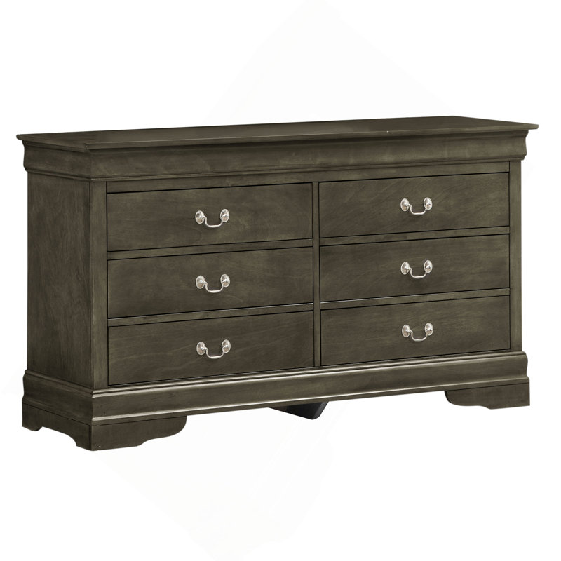 Commode avec poignées décoratives, Gris