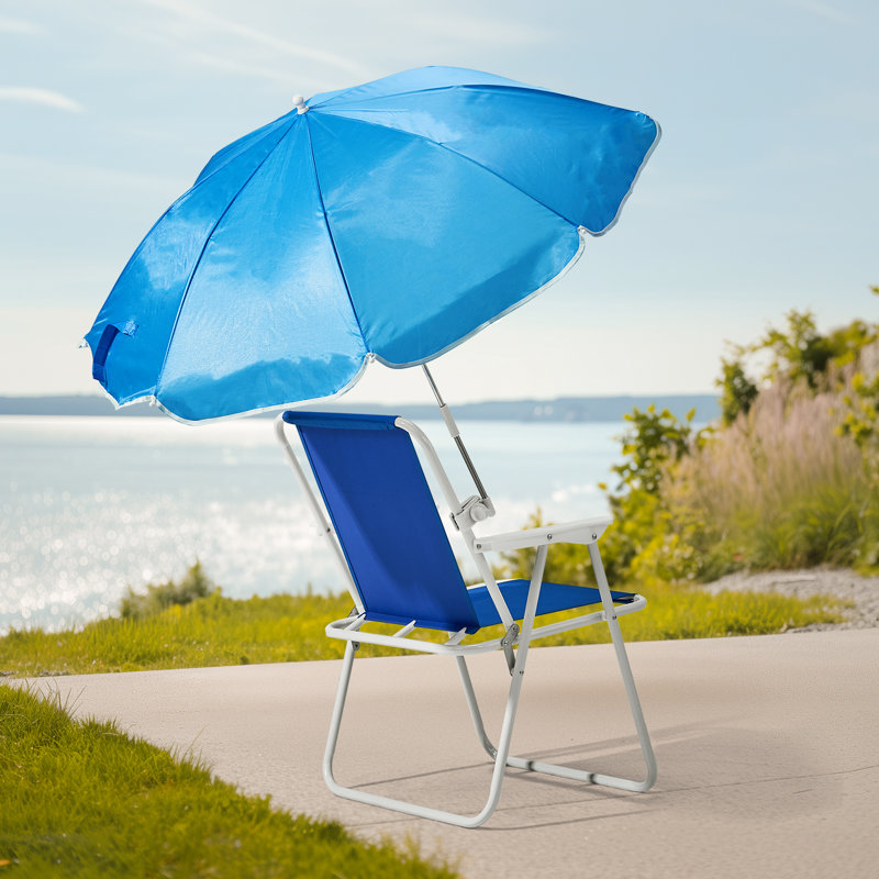 Metal Folding Beach Chair(Set Of 1), Blue