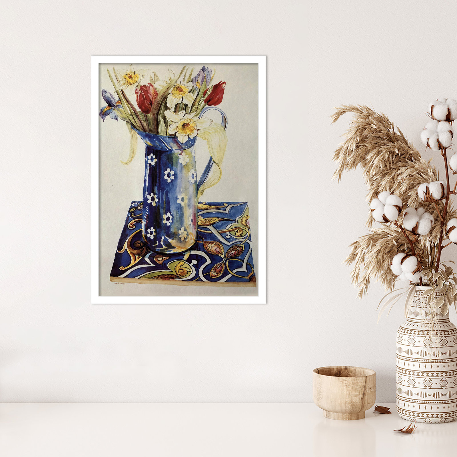 Chancy "Tulips" Print by Joan Thewsey, White, 25" H x 18" W x 1" D