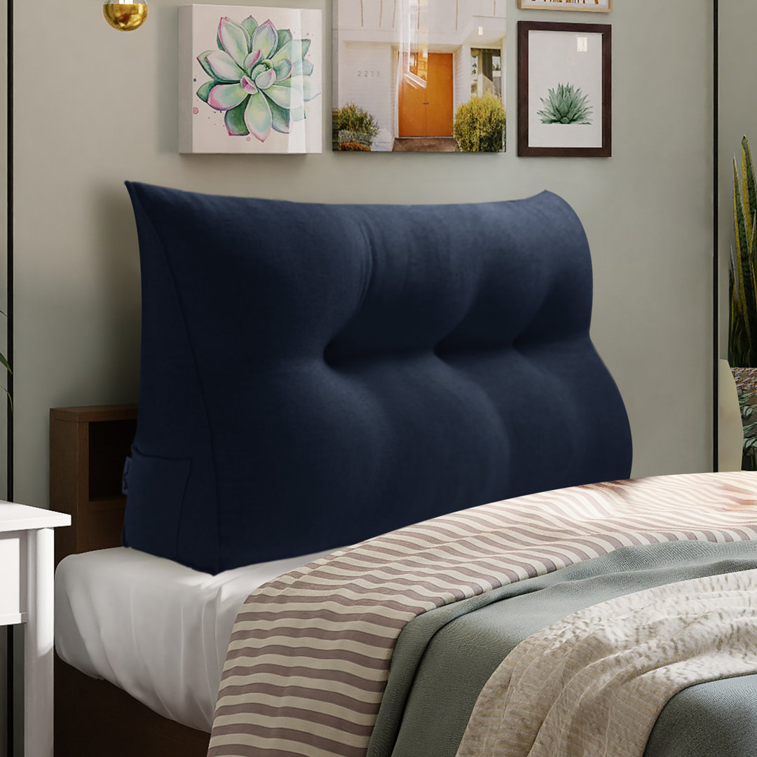 Sit-Up Back Comfort Large Triangular Bolster Headboard Reading Wedge Pillow
