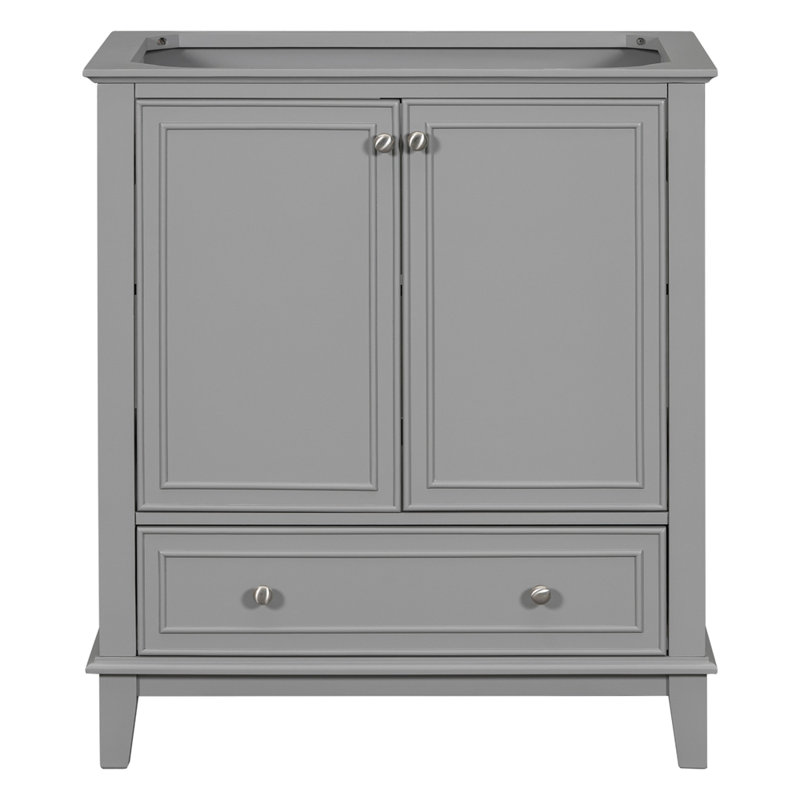 30" Gray Freestanding Bathroom Vanity Base with Drawer