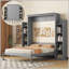 Lit escamotable moderne avec tablettes et lumières DEL Modern-47073186-47073187