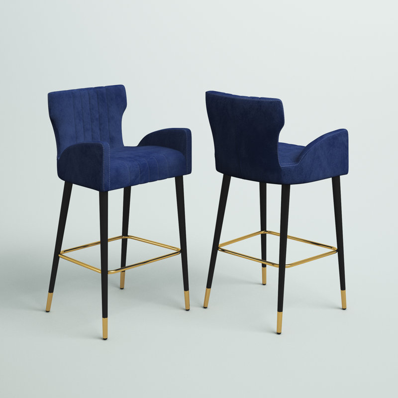 Tabouret de bar 28 po Briannan, Velours marine