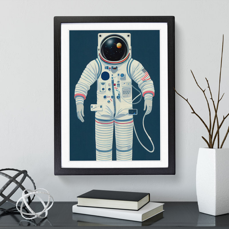 Portrait Of An Astronaut - Single Picture Frame Print, 46cm W x 34cm W x 2cm D, Black Framed