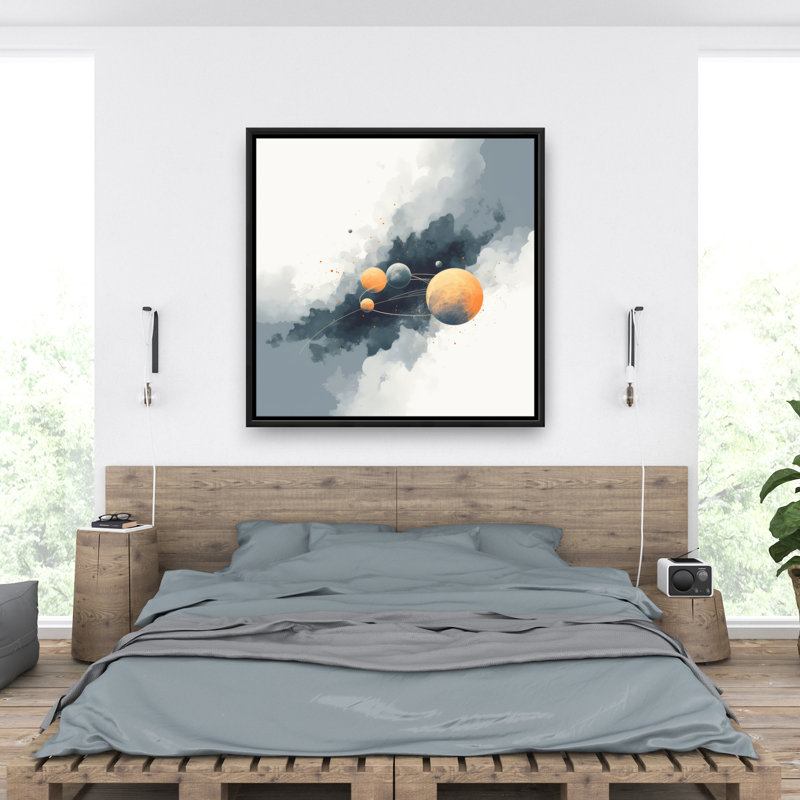 Circle of planets - 36"x36" Framed canvas