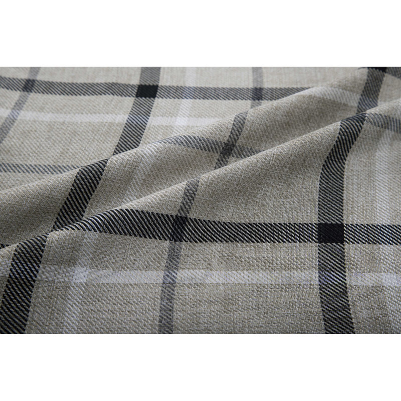 Groover Check Eyelet Room Darkening Curtains, Grey, 114cm Width x 107cm Drop 