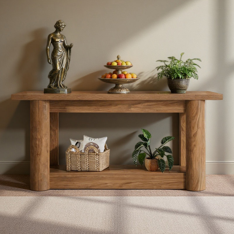 Entryway Table,2-Tier Console Table,Sofa Table, Brown