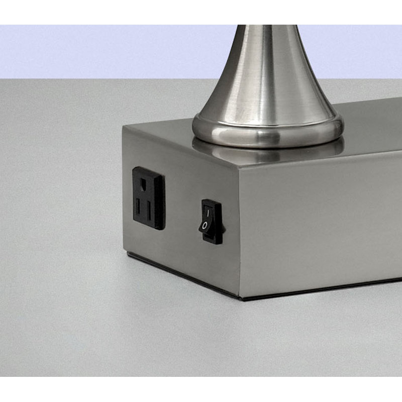 Lampe de bureau 27 po en argent avec sortie Teardrop Group