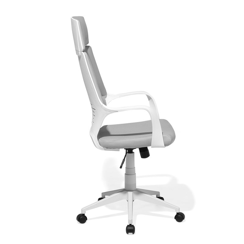 Gina Office Chair with Headrest, White, Grey