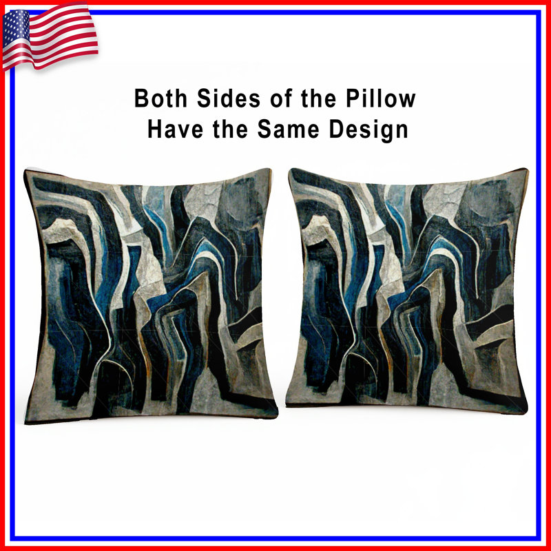 Coussin décoratif abstrait, coussins double face Art, 26 po x 26 po