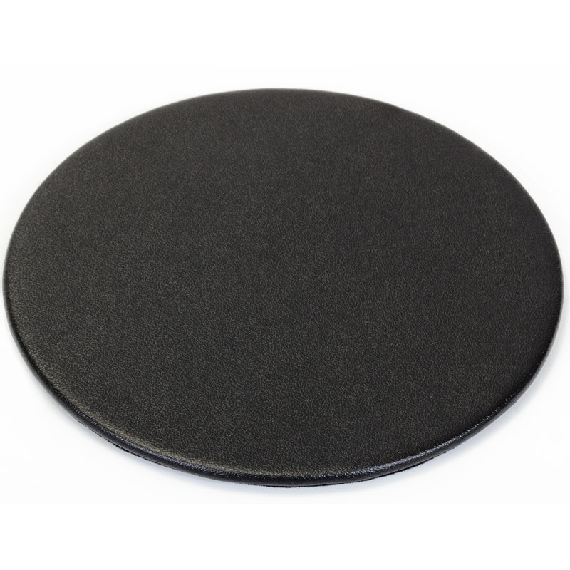 Sous-verre rond en similicuir, H 0,25 po x l 4 po x P 4 po, Noir