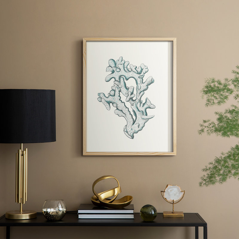 Antique Antique Coastal Coral IV, reproduction encadrée - bois massif, H 30 po x l 24 po