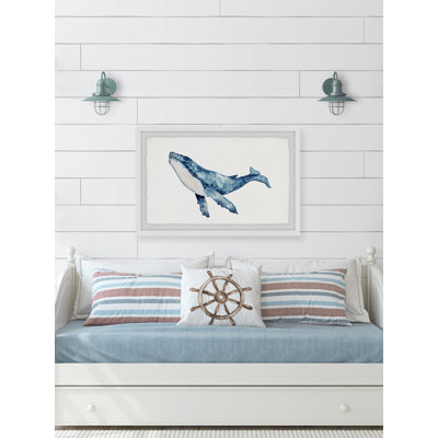 Whale Hello There 1 Piece Single Picture Frame Painting