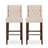 Modern Minimalist Metal Leg Bar Stool, Beige, 30" Height, High Density Fabric Seat, Commercial Grade Bar Stool
