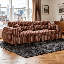 Canapé modulaire 2 pièces à compression - rayure chenille, mousse haute densité, sans assemblage-281146645