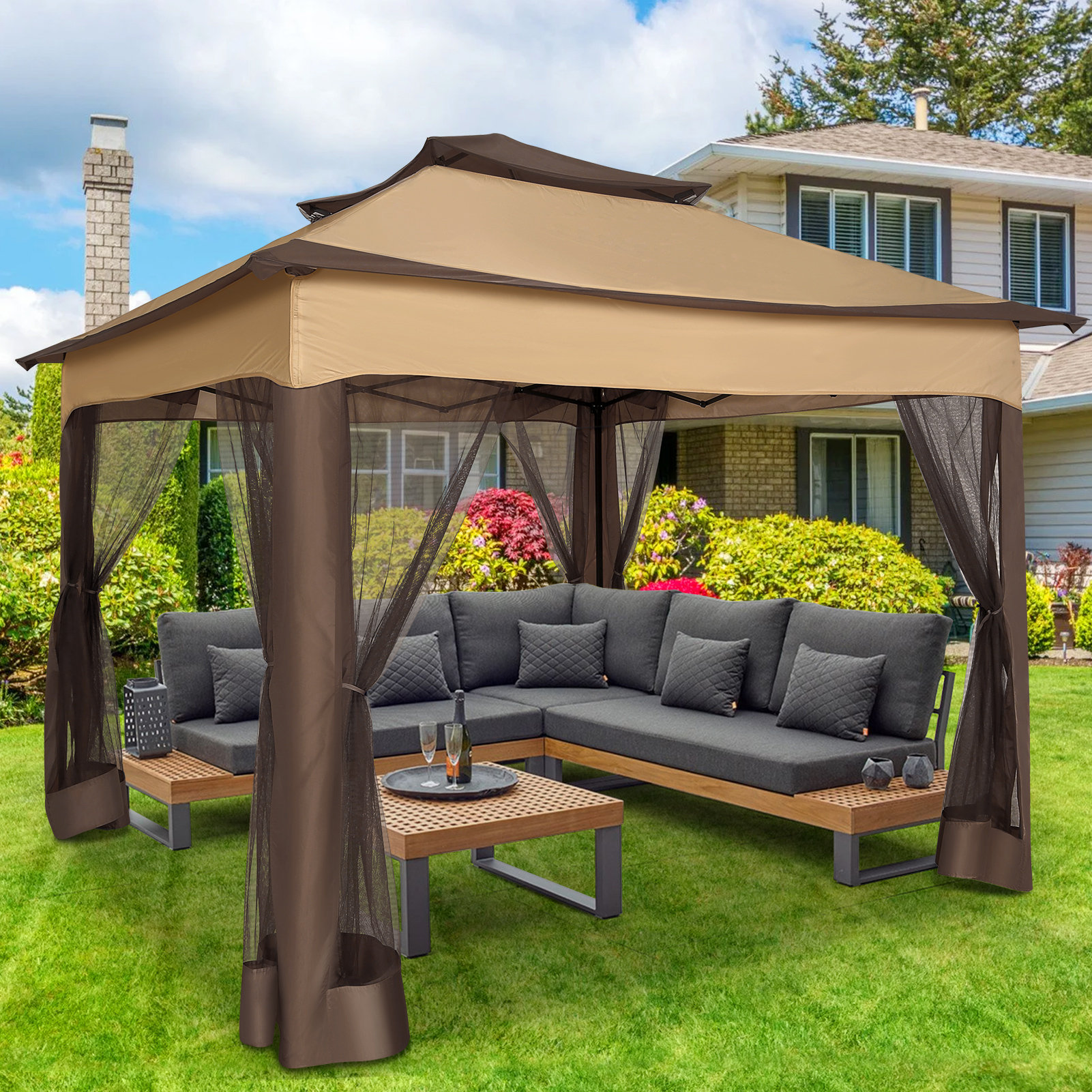 HOTEEL 11x11 One-Push Canopy Tent, Carpas Para Patio, Outdoor Canopy