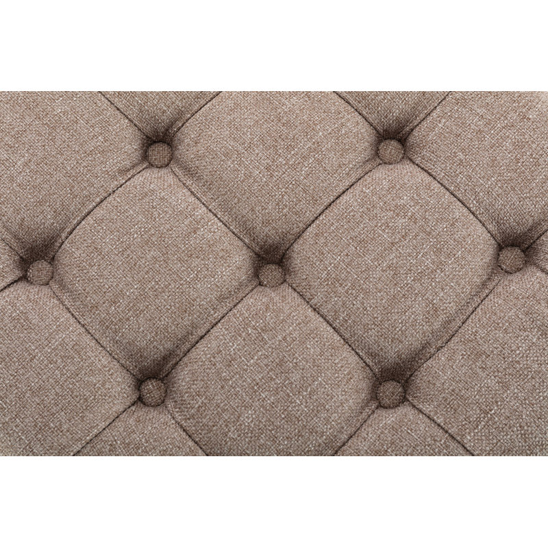 Kersley Upholstered Ottoman, Light Brown