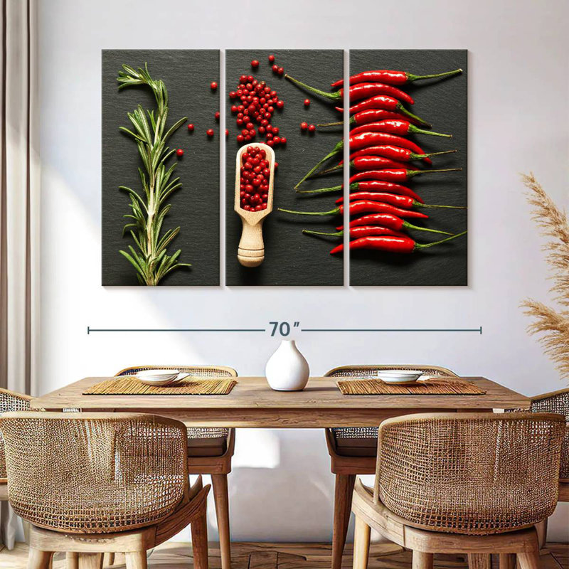 Yarlin Chili And Rose Peppers, 42" H x 65" W