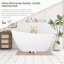 Baignoire en acrylique blanc brillant - bain immersif 63,4gal
