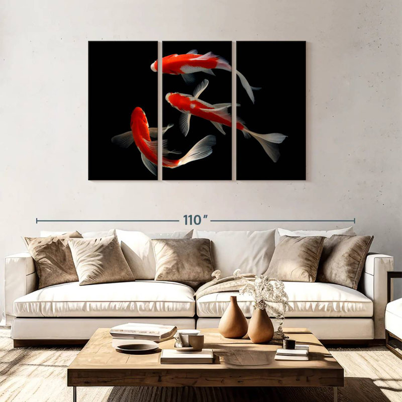 Koi Fish Trio, 48" H x 74" W