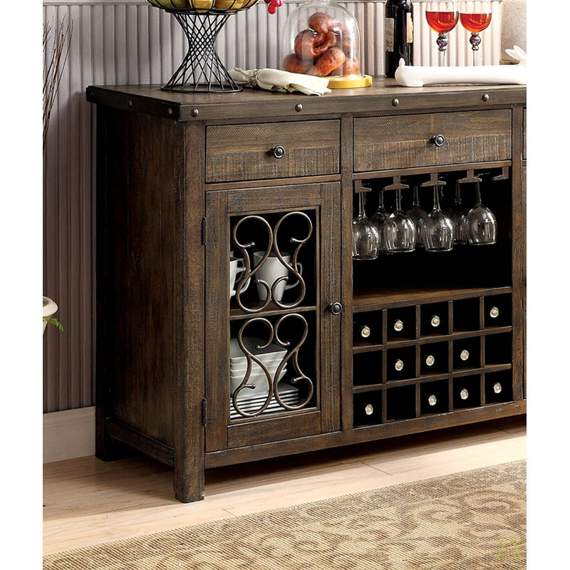 1Pc Server Solid Wood Metal Functional Storage Drawers Server Scroll Details