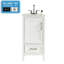 Meuble de salle de bain autoportant en bois massif 18 po - Blanc entièrement assemblé se fermant sans effort 18 po