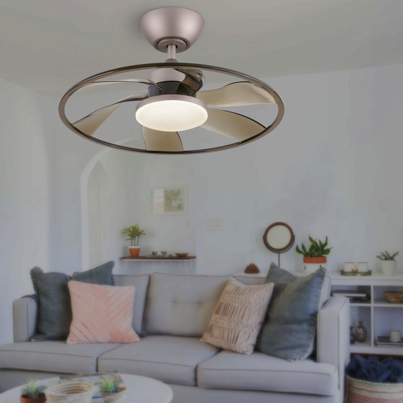Light Pro 22 po Ventilateur de plafond DEL d'intérieur avec moteur à courant continu, Café, Café