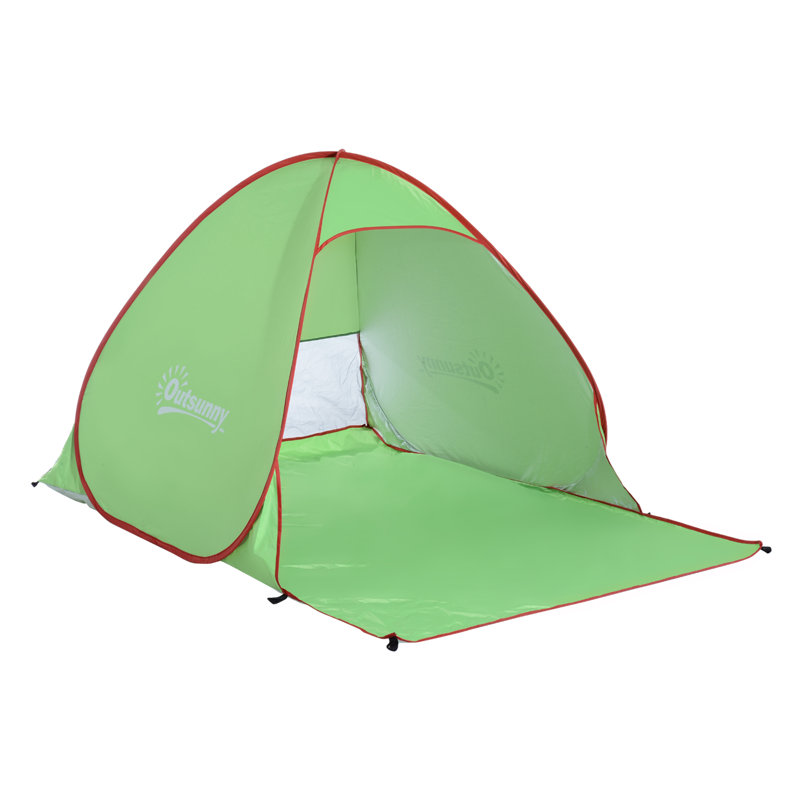 Borotice Pop up Beach Tent UV 30+ Sun Shelter 2x1.5m for 2-3 Person Green
